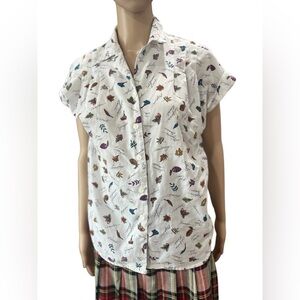 Vintage 80s Caliche Collection Colorful Geo Abstract Button Down Shirt MEDIUM